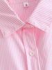 Camisa corta de verano 2023 para mujer, nueva, con solapa a rayas y bolsillos grandes, con decoración que combina con todo.