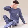 Pijamas para Hombre, Otoño e Invierno Manga Larga Casual Dibujos Animados Estudiante Ropa de Hombre para Usar en Casa, Estilo Trendy