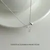 Collar Minimalista de Moda con Forma de Lágrima de Cristal Blanco para Mujer, Diseño Sencillo de Nicho con un Toque de Lujo, Cadena Larga Fresca y Elegante para la Clavícula