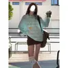 Top de Protección Solar Estilo Perezoso Nicho Reductor de Edad Estampado Cuello Redondo Manga Larga Camiseta de Mujer Verano Casual Ligeramente Transparente Blusa con Aire Acondicionado