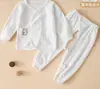 Conjunto Íntimo para Bebê de Cintura Alta com Proteção para a Barriga Roupas de Casa Recém-Nascido Primavera e Outono Bebê Recém-Nascido Renda Cadarço Algodão Puro Sem Ossos Dividido