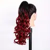 Peluca de Cola de Caballo para Mujer, Color Degradado Cabello Largo Rizado, Pinza Grande, Cola de Caballo Alta, Stock Listo del Fabricante al por Mayor, Entrega de Cola de Caballo