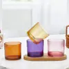 Taza de Cristal de Colores Creativa para Velas Taza de Aromaterapia Portavelas Adornos de Joyería Portavelas de Cristal Esmerilado de Colores Transfronterizo Aromaterapia
