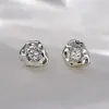 Pendientes de Plata de Ley S925 con Tachuelas de Diamantes para Mujer, Pendientes de Diamante Brillantes Simples de Alta Gama, Pendientes Versátiles para el Viaje Diario