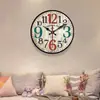 Reloj de Pared Americano Colgante Reloj de Pared Sala de Estar Decoración Silenciosa Reloj de Personalidad Retro Sin Clavos Creativo
