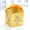 Boda transfronteriza oro brillante estrella de cinco puntas caja de dulces estrella hueca caja de dulces fabricantes de embalaje venta al por mayor al contado
