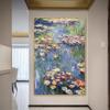 Pintura a óleo pintada à mão Monet Lótus Dormindo pintura famosa pintura decorativa para corredor parede de fundo minimalista moderna sala de estar sala de jantar pintura suspensa de luxo leve