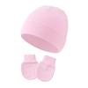 Conjunto de Gorro y Manoplas para Bebé Gorro para Recién Nacidos para Niños Niñas Gorro de Algodón para Bebés