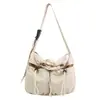 Bolso cruzado para mujer, gran capacidad, correa ancha para el hombro, bolsillo con cordón, bolso de mensajero casual, bolso para estudiante universitario, bolso de hombro para hombre
