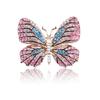 Cross-border moda colorido strass borboleta broche coringa temperamento diamante animal broche corpete acessórios em estoque atacado
