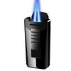 Encendedor de cigarros portátil, a prueba de viento, creativo, de metal, inflable, BD8005, con doble llama azul y diseño de celebridad de Internet.