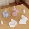 Zongbo Molde de Silicona de Conejo Semi-3D para Pascua, Molde para Velas Aromáticas DIY, Molde de Adorno de Conejo