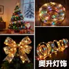 Luces de Cadena LED Transfronterizas de Navidad, Luces de Cadena de Cinta, Luces de Cable de Cobre, Luces Satinadas para Árbol de Navidad, Tiras de Luces Decorativas de Moño, Arreglo