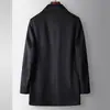Abrigo de Hombre para Otoño e Invierno, Estilo Ejecutivo con Solapa, Cachemir, Lujo de Gama Alta Estilo de Negocios, Forro Interior Desmontable, Abrigo de Lana de Doble Cara