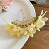 Primavera y Vistas Claras~ Pasador de Flor de Tela, Pasador de Estilo Pastoral Fresco, Dulce y Elegante, Accesorio para el Cabello para Foto de Salida de Primavera