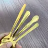 Cuchara de Acero Inoxidable, Cuchara de Mesa de Alta Calidad para Uso en el Hogar y Restaurante, Cuchara para Sopa, Venta al Por Mayor de Fábrica, Cuchara Dorada Engrosada