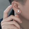 Pendientes de circonita brillante de acero inoxidable con imán sin perforaciones, estilo hip-hop, para hombres y mujeres, de moda transfronteriza europea y americana.