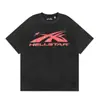 Hermosa Moda Hell Star Ins Mismo Estilo Vintage Estampado Top para Hombre y Mujer Casual a la Moda Algodón Puro Lavable Camiseta de Manga Corta