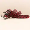 Cinturón Original con Hebilla de Araña de Pedrería Serie Leopardo Y2K Cinturón Decorativo Punk para Mujer con Decoración Yabi Cinturón