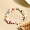 Pulseira Cerâmica Fofa Dopamina para Mulheres, Estrela do Mar e Concha Joia Marinha de Nicho Pulseira Atacado Suprimento de Barraca de Ponto Turístico