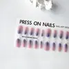 Base Color Dinastía Tang Semi-acabado Uñas Postizas Pre-fabricadas Escalera Corta Rubor Degradado Huan Huan Manicura Macarrón