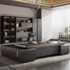 Conjunto de mesa de escritório e cadeira para chefe, mesa executiva simples e moderna, mesa de gerente, mesa de supervisor, móveis de escritório para gerente