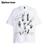 Camiseta de manga curta masculina e feminina, estilo americano, da moda, divertida, para o verão, nova, moderna, solta, para casais