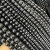 Cuentas redondas de ágata negra con seis palabras de mantra, para joyería, pendientes, collares, accesorios, pulseras, cuentas sueltas.