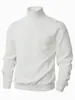 Moda Masculina Europeia e Americana Transfronteiriça Tricô Jacquard Suéter Outono e Inverno Cor Sólida Jovem Gola Alta Lã Quente