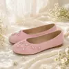 Zapatos planos de estilo de hadas, con suave estampado floral para mujer, nueva colección primavera 2026, punta cuadrada, corte bajo, sin cordones, zapatos de abuela, zapatos de vestir de mujer