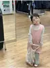 Otoño 2025 Nuevo Estilo Coreano Ropa Infantil Niñas Chaleco de Punto Chaleco de Lana Estilo Occidental Falda Camisola Dulce