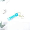 Llavero Transparente Color Caramelo Creativo Llavero Letra Inglesa Colgante Cuerda de Mano de Pegamento Suave Accesorios Colgantes para Bolsa Regalo