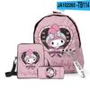 3D Nuevo Producto Impreso Periférico Sanrio MeloDy Mochila Escolar de Tres Piezas Mochila de Estudiante Hombro Estuche