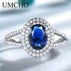 Venda Direta de Fábrica Anel Feminino de Prata 925 Esterlina Europeu e Americano Transfronteiriço com Pedra Azul Luxuosa e Toque de Alto Padrão, com Diamantes Cravejados na Borda, em Estoque para Dropshipping