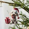 Caja de Regalo Transfronteriza Adorno Colgante de Decoración Navideña para Perro Acrílico Decoración para Árbol de Navidad Colgante de Cachorro Decoración Interior para Coche