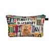 Feliz cumpleaños Oso Bolsa de Almacenamiento Portátil para Cuidado de la Piel para Viaje Neceser de Mano Bolsa Cosmética de Gran Capacidad