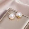 Aretes de Perlas Rosas Premium Estilo Francés Vintage Hepburn Simples Elegantes Coloridos de Cuentas Grandes