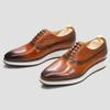 Sapatos Oxford de alta qualidade sapatos masculinos de couro business casual britânicos cor polida à mão couro de camada superior em relevo nova sola de espuma