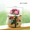 Vaso de Flores Cerâmico Fresco Rústico, Vaso Respirável de Cerâmica Grossa para Suculentas, Vaso de Flores Criativo para Mesa Interna