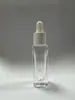 Frasco quadrado de 10ml com fundo grosso para óleo essencial, frasco conta-gotas de vidro para sérum cosmético para cuidados com a pele, frasco conta-gotas marrom para óleos essenciais