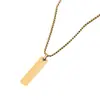 Colar com Pingente Estilo Largo Plano Geométrico de Aço Inoxidável Liso Vendido Quente Transfronteiriço Titânio Gravado Minimalista Etiqueta Militar Personalizável com Gravação