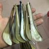 Raspador Amarillo de Cuerno de Segunda Clase, Palo de Semen, Palo de Raspar para Belleza, Pluma de Acupuntura Amarilla con Forma de Escoba de Cabeza Redonda, Aplicador para Ojos y Rostro