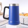 Taza de acero inoxidable 304 de gran capacidad con asa, taza de cerveza de oficina de doble capa, taza térmica portátil simple, venta al por mayor