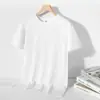 Camiseta de Manga Curta de Seda de Gelo Verão Fresca Gelada Sedosa Masculina Roupas de Seda de Amora Estilo Coreano Solta Fina Meia-manga Camiseta Masculina