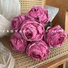 Simulação queimada rosa falsa flor fotografia adereços murcho segurando flor decoração de casa carne de flor falsa rosa rosa