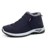 Sapatos de Algodão Plus Size Masculinos e Femininos para Cruzamento de Fronteiras Slip-on Forrados com Lã Botas de Neve Grossas e Quentes Botas Curtas de Algodão de Cano Baixo para Meia-idade e Idosos