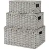 Caja de Almacenamiento de Ratán, Canasta de Ratán, Caja Organizadora, Canasta de Almacenamiento para Ropa, Caja de Almacenamiento con Tapa y Cerradura, Canasta de Almacenamiento de Mimbre, Canasta para Artículos Varios