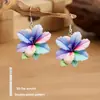 Brincos de Acrílico Azuis, Acessórios de Orelha Amarelos Fofos, Pingentes Clássicos, Flores de Acrílico, Cores Roxas e Vibrantes, Transfronteiriço