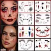 Pegatinas Faciales de Maquillaje de Halloween Nuevas Transfronterizas Boca Grande de Terror Cicatriz Mascarada de Halloween Fiesta Festiva Pegatinas de Tatuaje