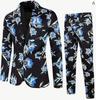 Exportação Transfronteiriça Masculina Estampa Digital Casual Blazer de Um Botão e Calça